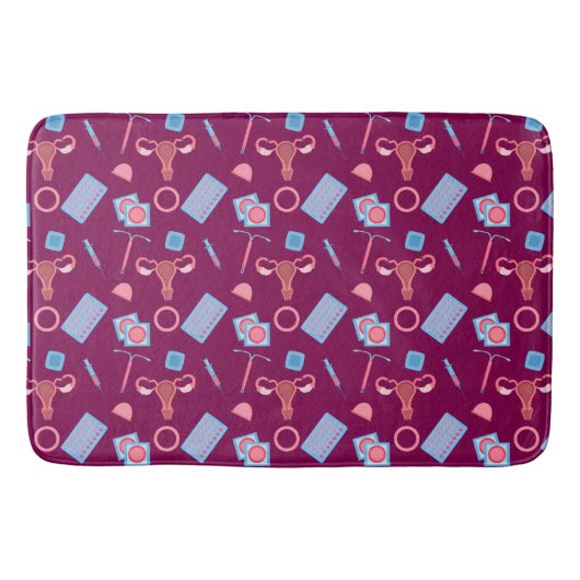 Anticonceptiepatroon feministisch badmat (Voorkant)