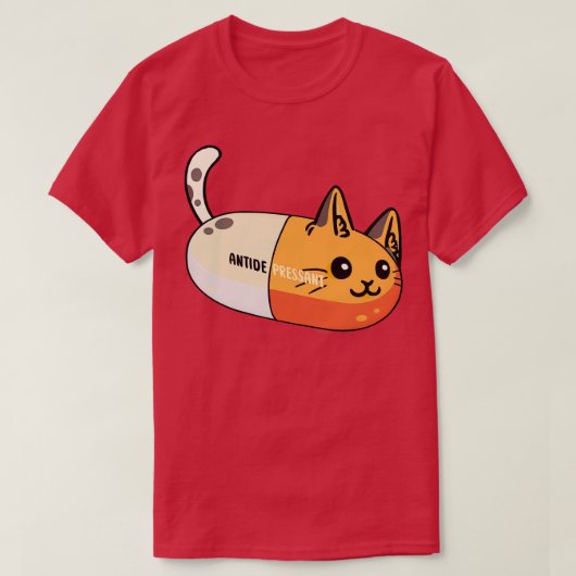 Antidepressivum kattenpil t-shirt (Design voorkant)