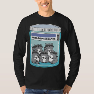 Antidepresssive container with cute raccoons t-shirt