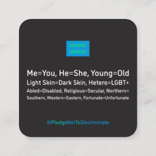 Antidiscriminatiekaart 2.5"x2.5"Pak van 100 Contactkaartje