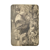 Antiek 1590 schepen en monsters van Zeeen Badmat (Voorkant Verticaal)