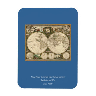 Antiek 1660 Wereldkaart van Frederick de Wit Magneet