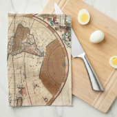  antiek 1691 Sanson-kaart van de wereld Theedoek (Quarter Fold)