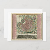 Antiek 1730 Kaart van Milaan, (Voorkant / Achterkant)