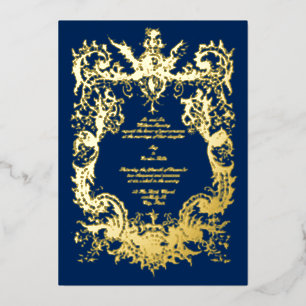 Antiek 1745 Barokke Rococo Cartouche Folie Uitnodiging