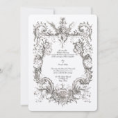 Antiek 1745 Baroque Rococo Cartouche Uitnodiging (Voorkant)