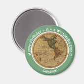 Antiek 1786 Western halfrond Kaart Thema Feest Magneet (Voorkant / Achterkant)