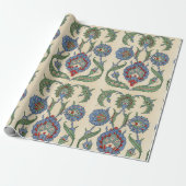 Antiek 1885 Flower & Leaves Pattern Cadeaupapier (Uitgerold)