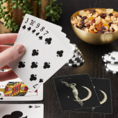 Antiek 1889 vrouw op halve maan print pokerkaarten (Insitu)