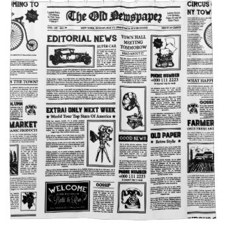 antiek 1920 flapper krant  zwart wit douchegordijn