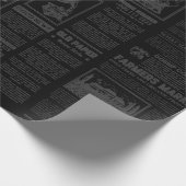 antiek 1920s flapper krant zwart cadeaupapier (Hoek)