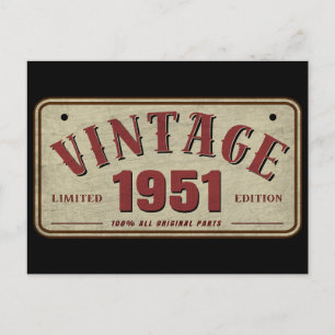 Antiek 1951 Limited Edition Alle Originele Onderde Briefkaart