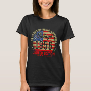 Antiek 1956 Beperkte Editie 70e Verjaardag 70 Jaar T-shirt