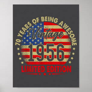 Antiek 1956 Limited Edition 70e Verjaardag 70 Jaar Poster