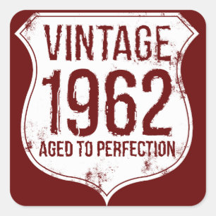 Antiek 1962 Verouderd Tot In Perfectie Vierkante Sticker