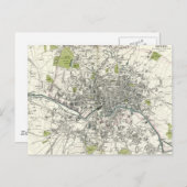 Antiek 19e eeuw Kaart van Leeds (Voorkant / Achterkant)