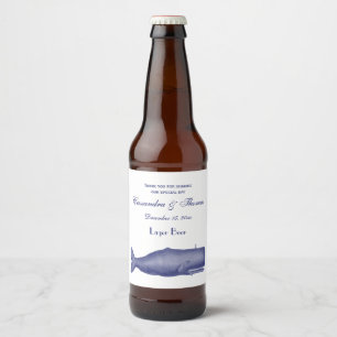 Antiek 19e-eeuws walvistekening N Bier Etiket