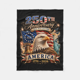 Antiek 250 Jaar Amerikaans Jubileum 1776-2026 Fleece Deken