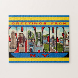 Antiek 28x36 cm Syracuse NY Legpuzzel
