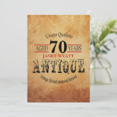 Antiek 70e verjaardag kaart (Staand voorkant)