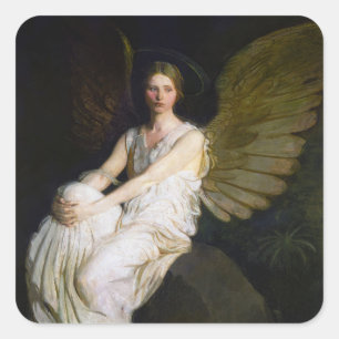 Antiek Abbott Handerson Thayer Angel Painting Vierkante Sticker