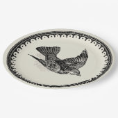 Antiek  Afbeelding van vliegende vogels op beige Papieren Bordje (Gekanteld)