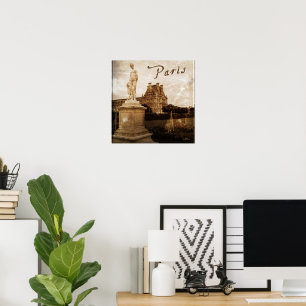 Antiek affiche uit Parijs, Frankrijk Poster