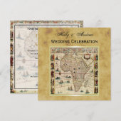 Antiek Afrika Map Distress BG SQ Wedding Kaart (Voorkant / Achterkant)