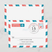 Antiek Airmail Wedding RSVP (Voorkant / Achterkant)