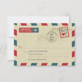 Antiek Airmail Wedding RSVP (Voorkant)