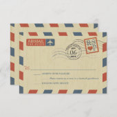 Antiek Airmail Wedding RSVP (Voorkant / Achterkant)