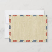 Antiek Airmail Wedding RSVP Kaartje (Achterkant)