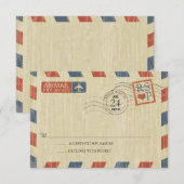 Antiek Airmail Wedding RSVP Kaartje (Voorkant / Achterkant)