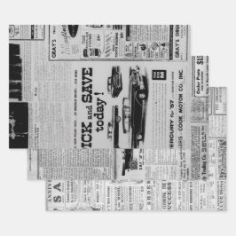 Antiek  Amerikaanse krant Advertisement Inpakpapier Vel