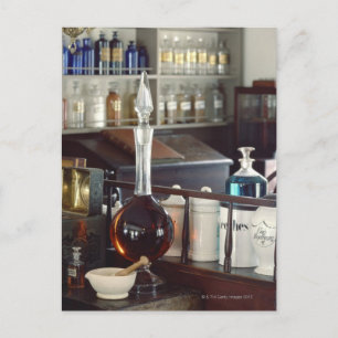 Antiek apotheekflesjes briefkaart