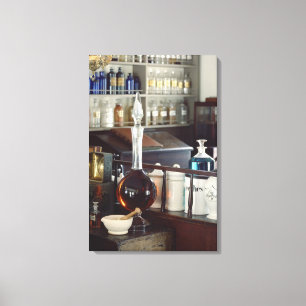 Antiek apotheekflesjes canvas afdruk