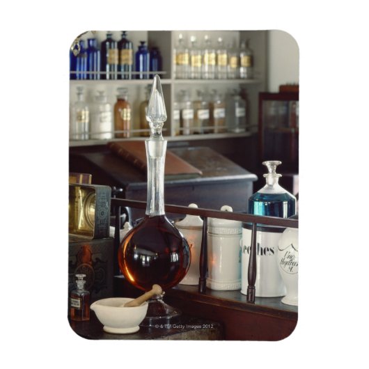 Antiek apotheekflesjes magneet (Verticaal)