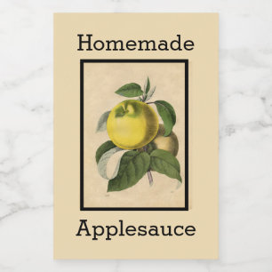 Antiek appelmoes label voedselcontainer etiket