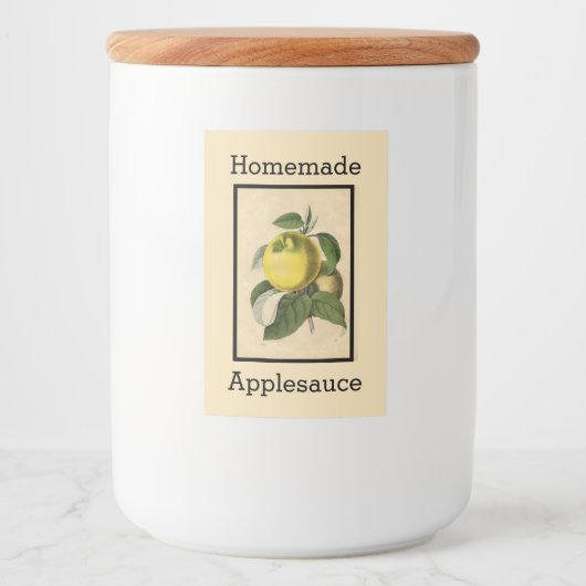 Antiek appelmoes label voedselcontainer etiket (Voorkant)