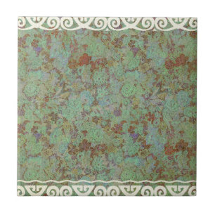 Antiek, , aqua, floreel, kant, patroon, Victoriaan Tegeltje