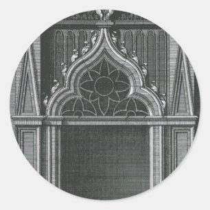 Antiek architecturaal element, gotische deuropenin ronde sticker