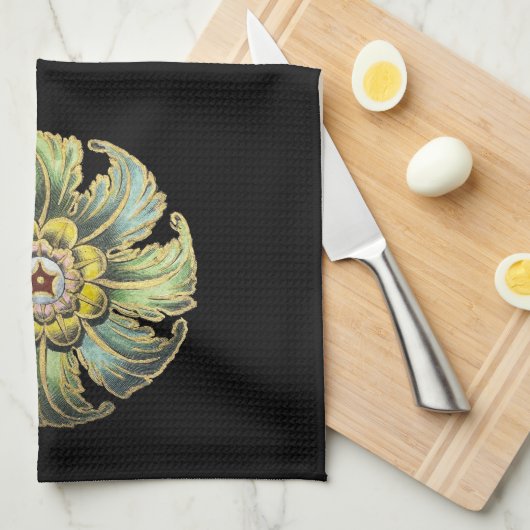 Antiek architecturale rozet nr. 1 theedoek (Quarter Fold)