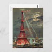 Antiek Art Deco Eiffel Tower Paris Frankrijk Briefkaart (Voorkant / Achterkant)