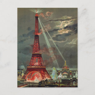 Antiek Art Deco Eiffel Tower Paris Frankrijk Briefkaart