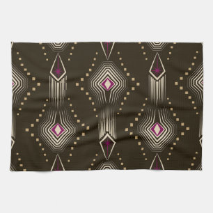 Antiek Art Deco geometrisch Ornament Theedoek