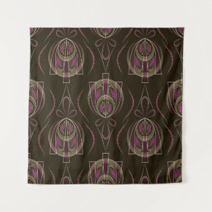 Antiek Art Deco geometrisch Ornament Wandkleed