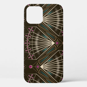 Antiek art deco, geometrisch patroon iPhone 12 hoesje