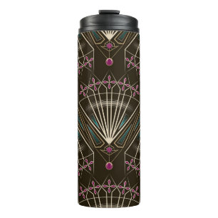 Antiek art deco, geometrisch patroon thermosbeker