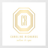 Antiek Art Deco Monogram Gold/Wit Raamsticker (Vel)