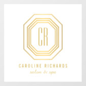 Antiek Art Deco Monogram Goud/Wit Raamsticker (Vel)